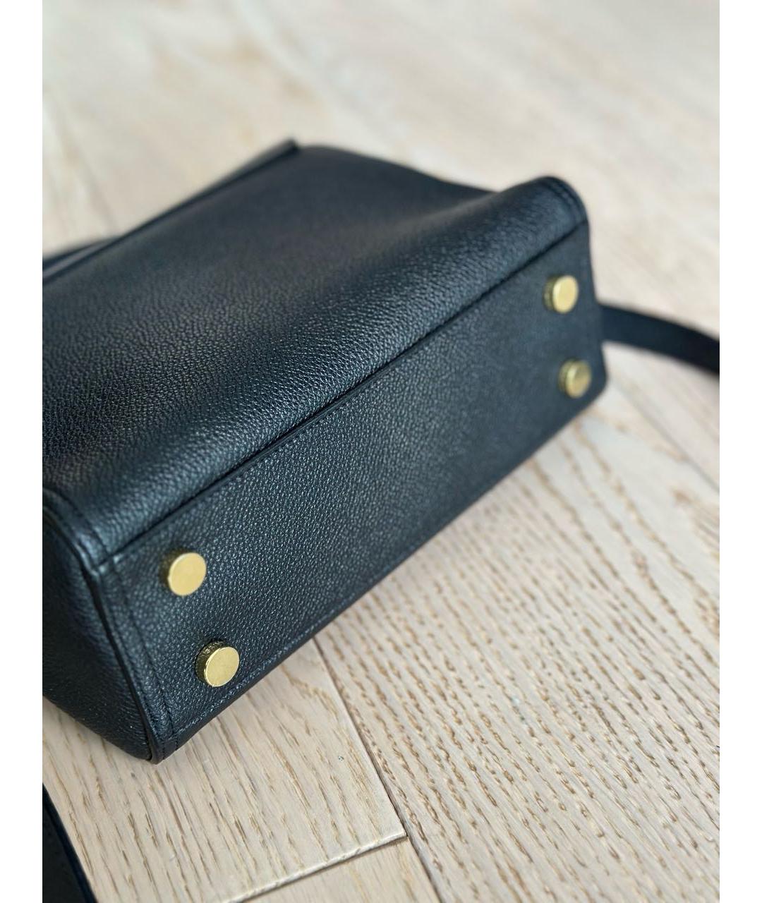 SAINT LAURENT Черная кожаная сумка через плечо, фото 5