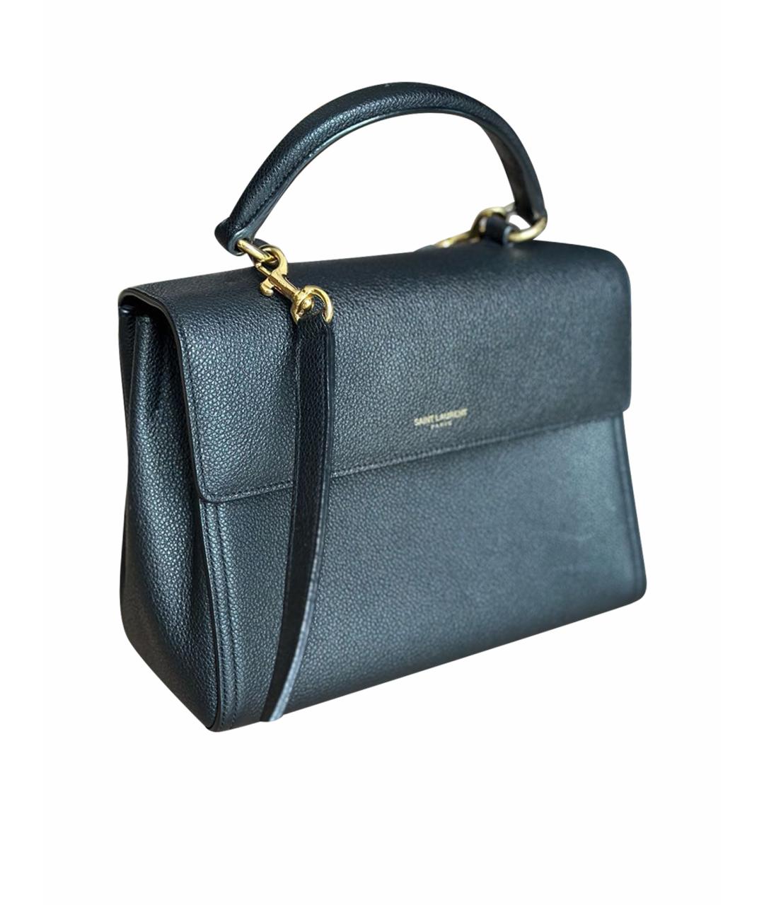 SAINT LAURENT Черная кожаная сумка через плечо, фото 1
