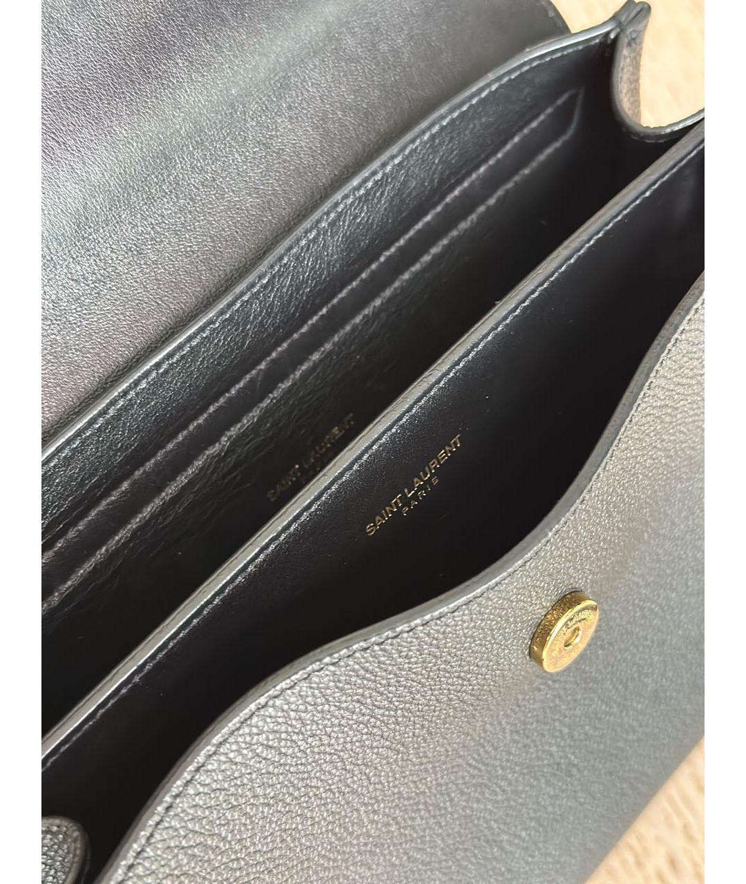 SAINT LAURENT Черная кожаная сумка через плечо, фото 4
