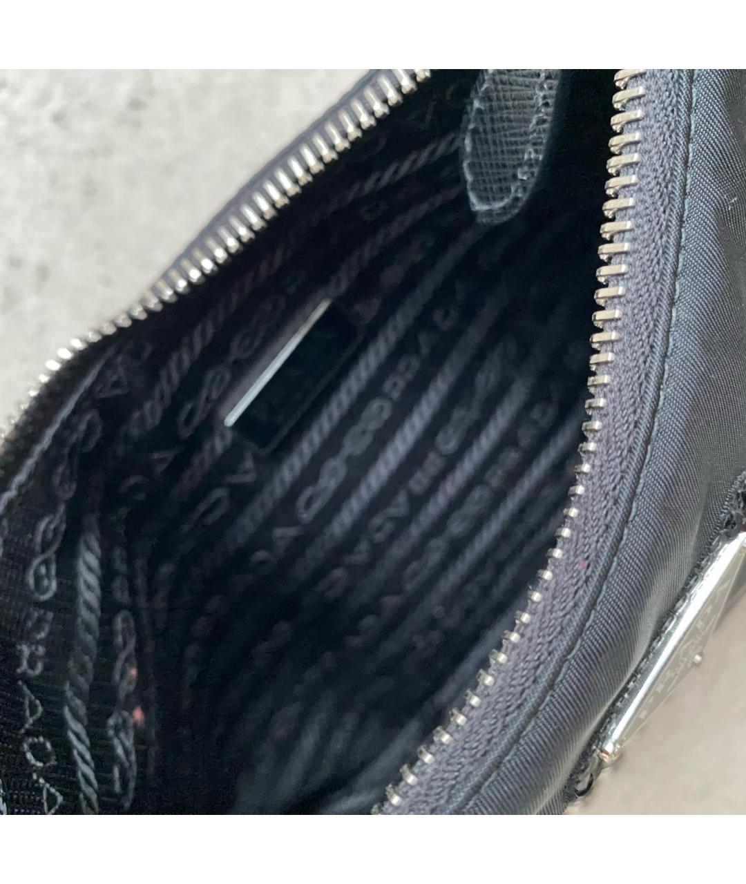 PRADA Черная синтетическая сумка с короткими ручками, фото 5