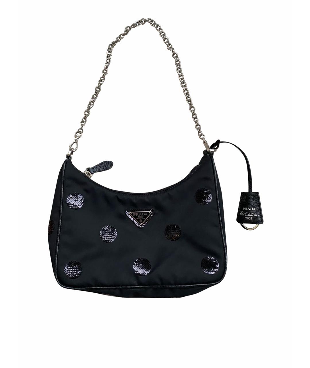 PRADA Черная синтетическая сумка с короткими ручками, фото 1