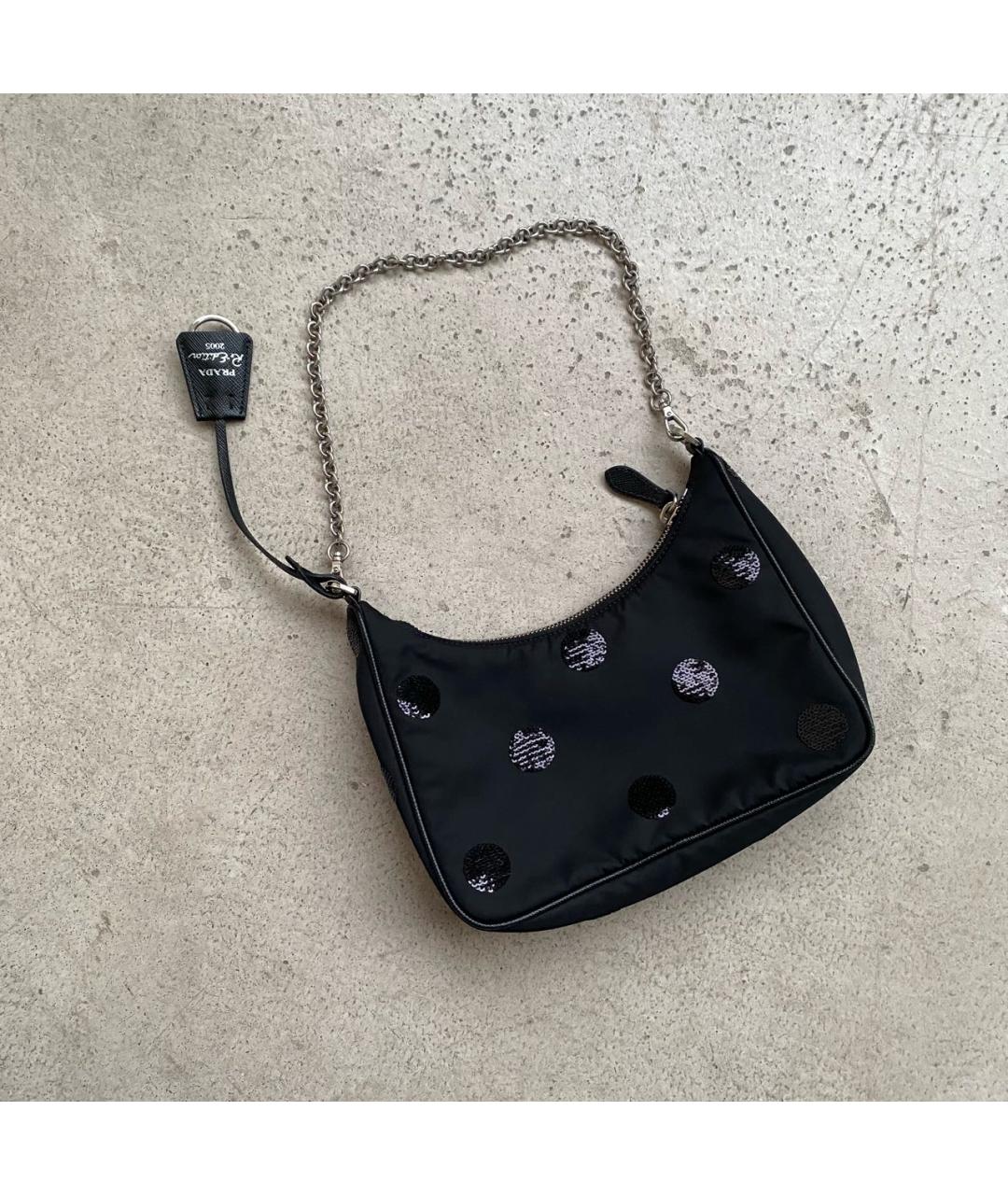 PRADA Черная синтетическая сумка с короткими ручками, фото 4