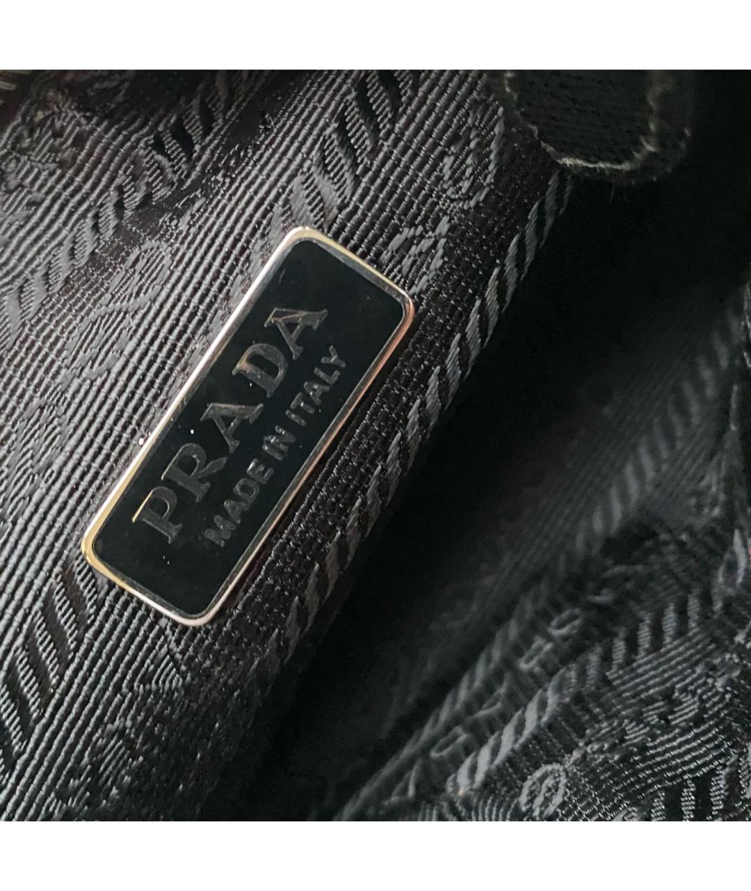 PRADA Черная синтетическая сумка с короткими ручками, фото 6