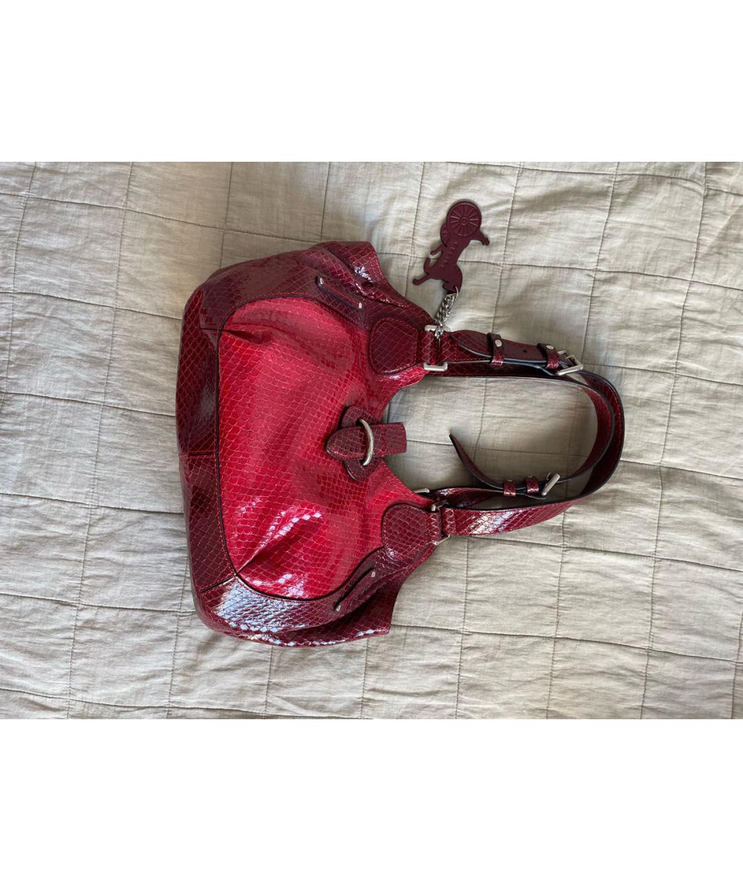 CELINE Бордовая сумка с короткими ручками из лакированной кожи, фото 5