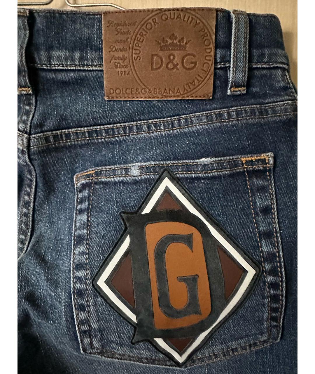 DOLCE&GABBANA Синие прямые джинсы, фото 3