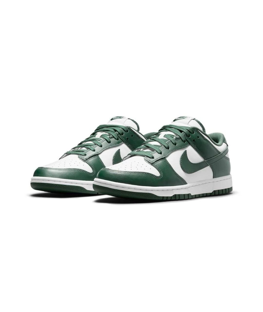 NIKE Зеленые кожаные низкие кроссовки / кеды, фото 2
