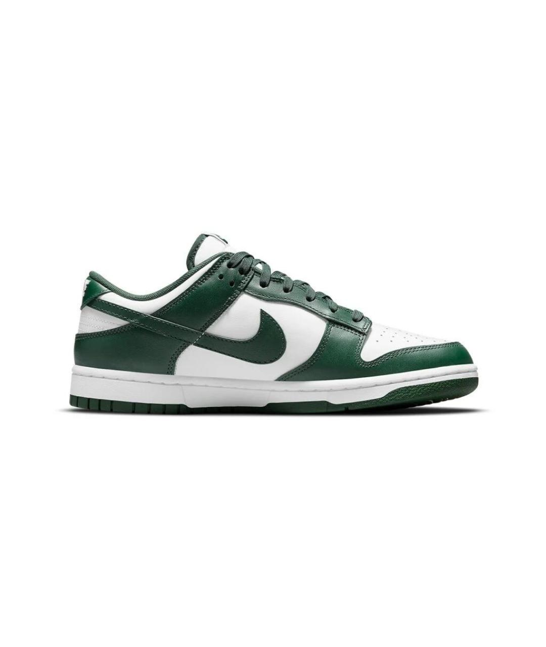 NIKE Зеленые кожаные низкие кроссовки / кеды, фото 3