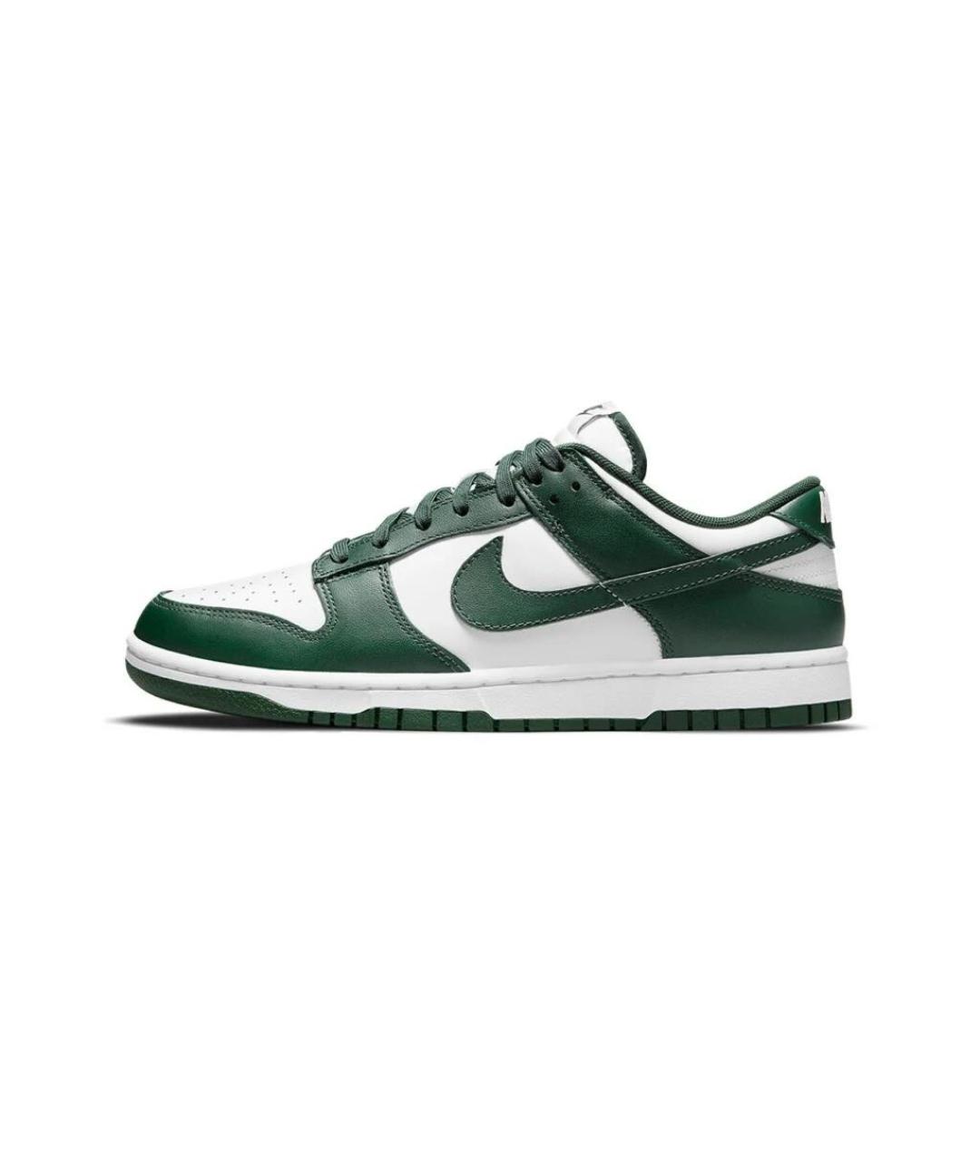 NIKE Зеленые кожаные низкие кроссовки / кеды, фото 1