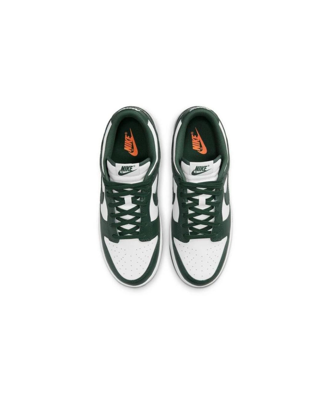 NIKE Зеленые кожаные низкие кроссовки / кеды, фото 4