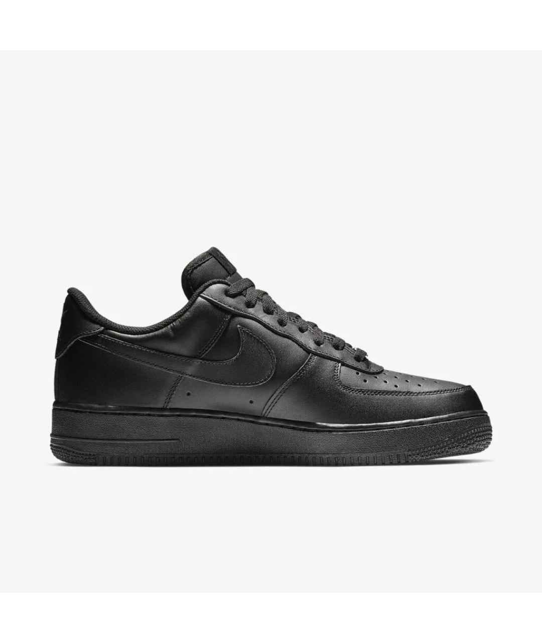 NIKE Черные кожаные низкие кроссовки / кеды, фото 3