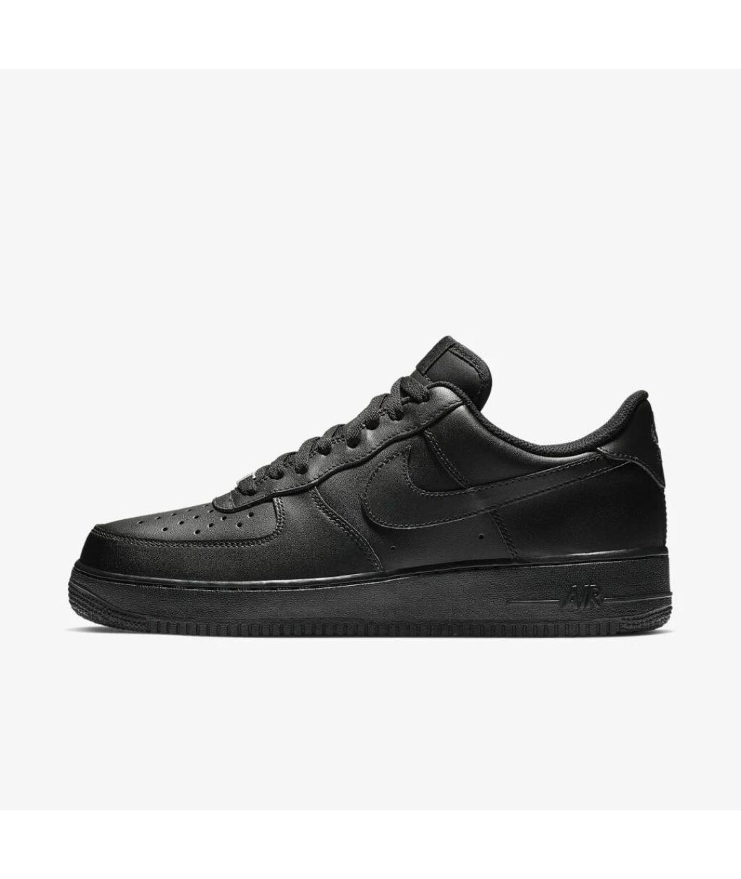 NIKE Черные кожаные низкие кроссовки / кеды, фото 7
