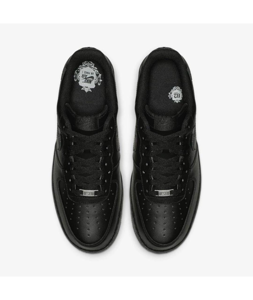 NIKE Черные кожаные низкие кроссовки / кеды, фото 5