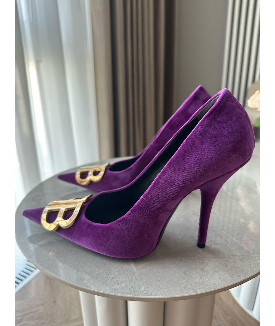 BALENCIAGA Фиолетовые замшевые туфли, фото 9