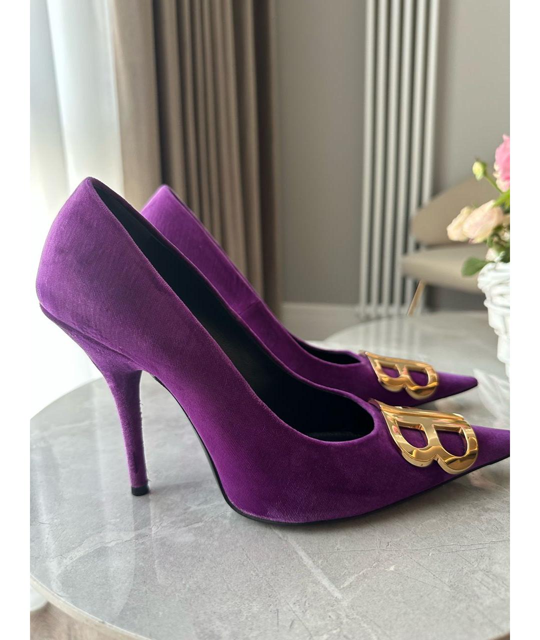 BALENCIAGA Фиолетовые замшевые туфли, фото 7