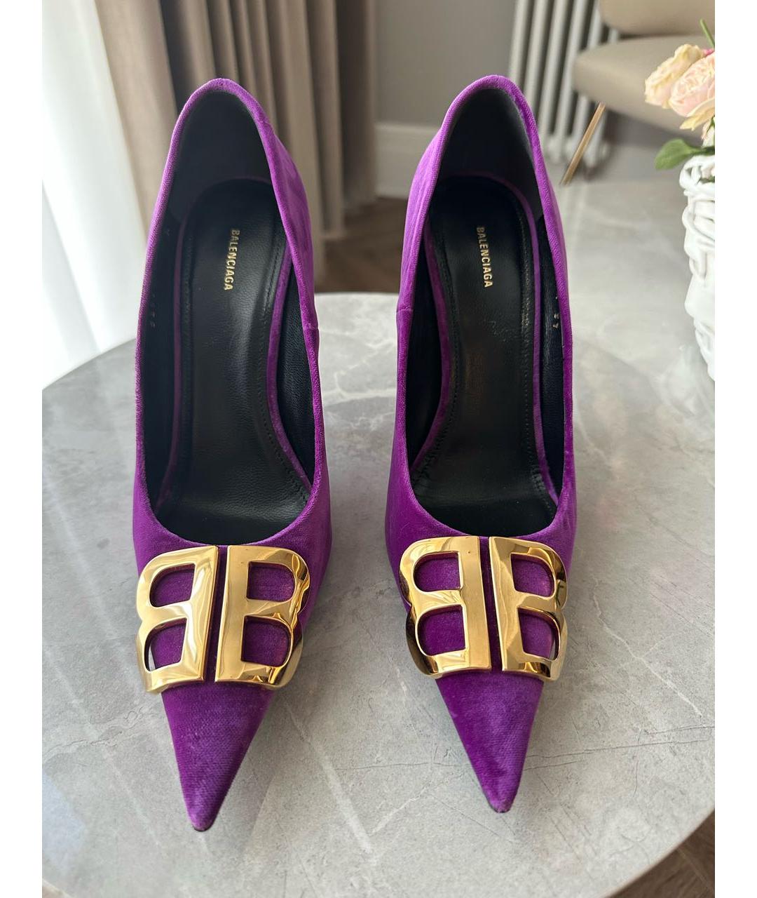 BALENCIAGA Фиолетовые замшевые туфли, фото 2