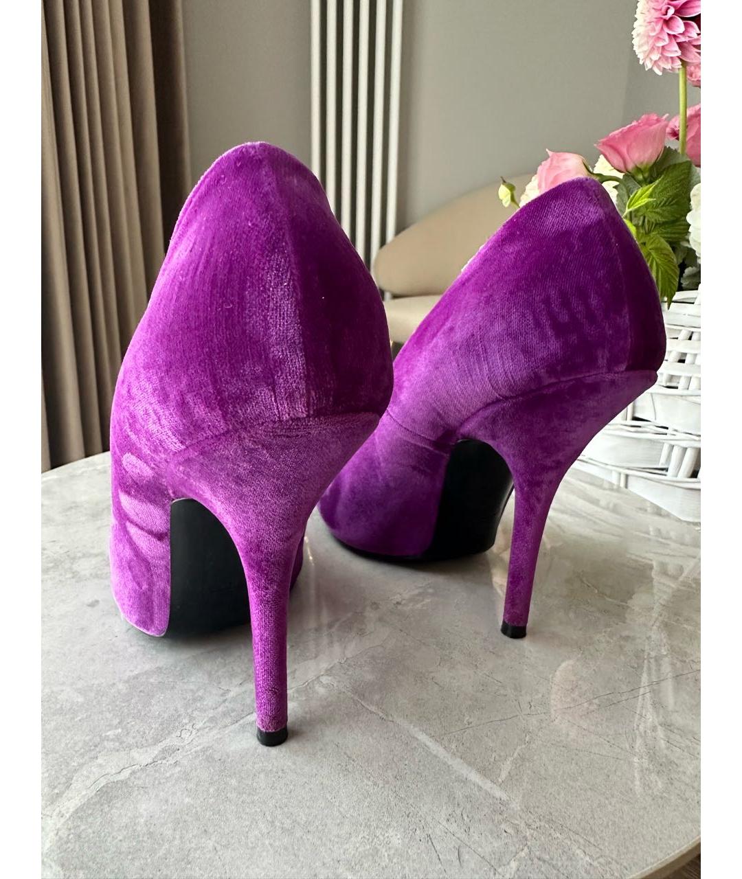 BALENCIAGA Фиолетовые замшевые туфли, фото 3