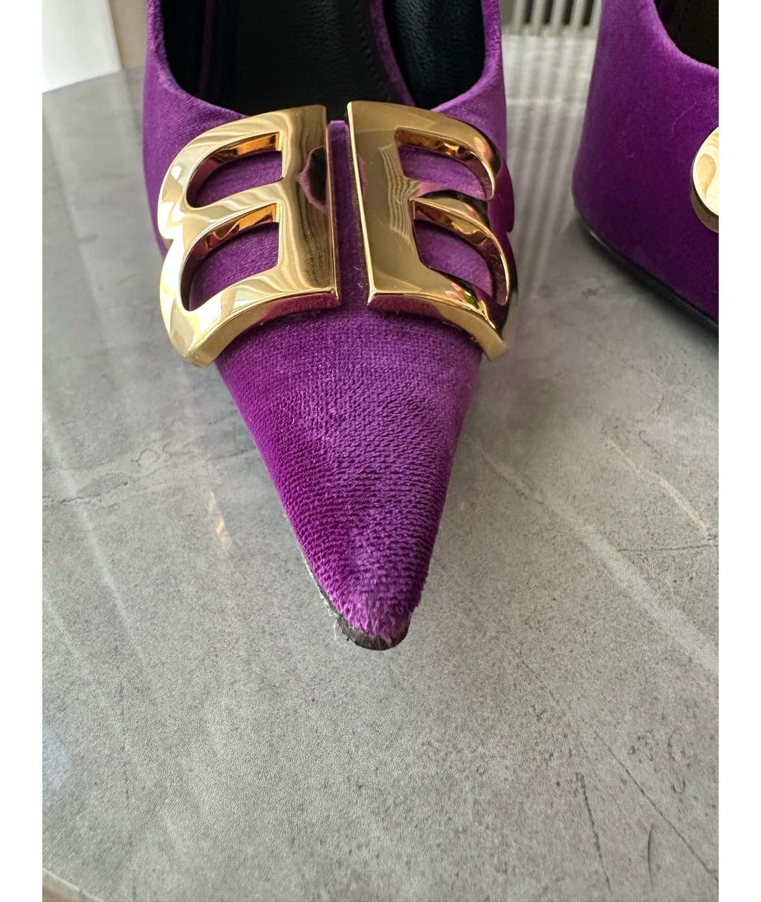 BALENCIAGA Фиолетовые замшевые туфли, фото 4