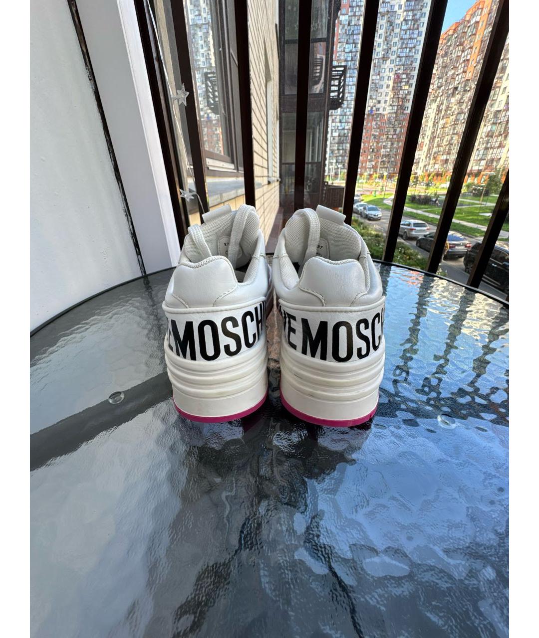MOSCHINO Фуксия кожаные кеды, фото 3