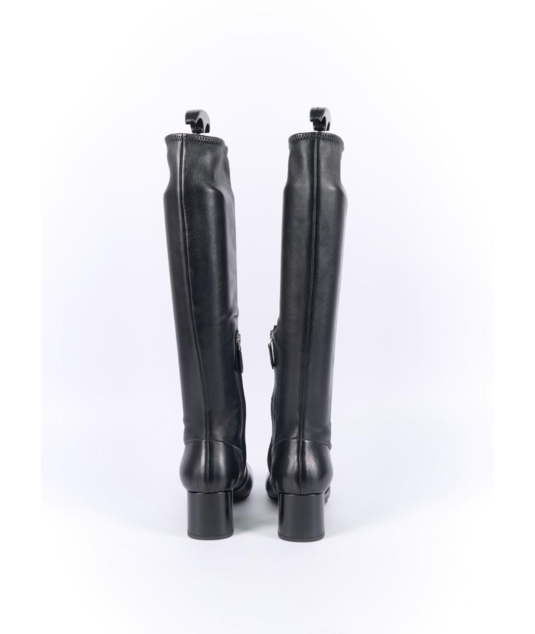 PRADA Черные кожаные сапоги, фото 4