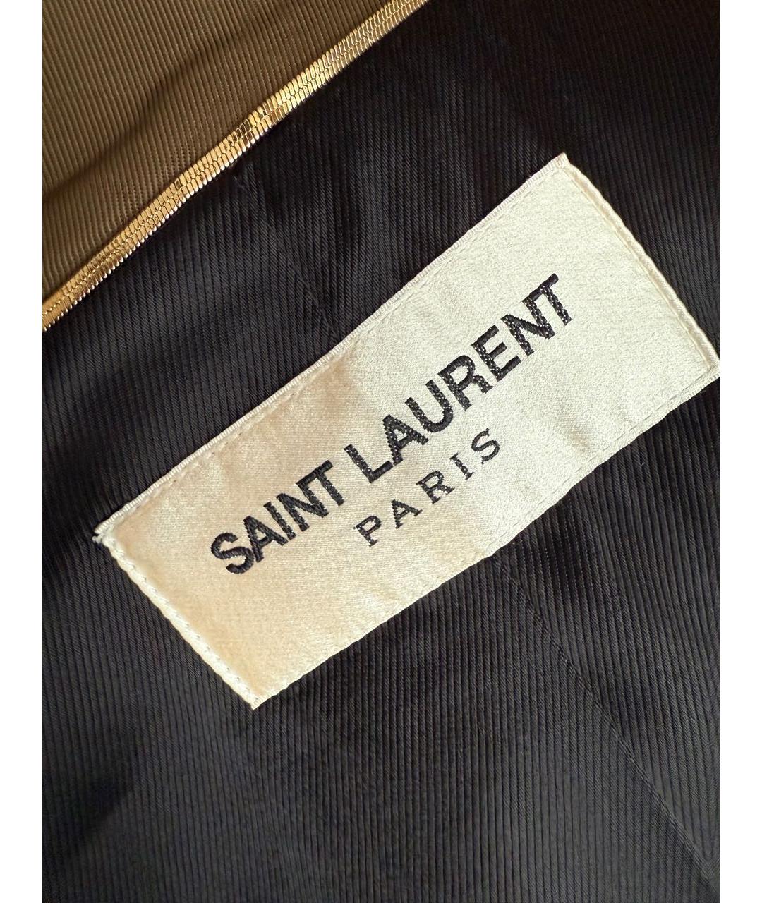 SAINT LAURENT Коричневый вискозный тренч/плащ, фото 6