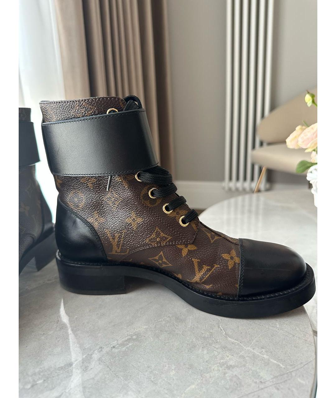 LOUIS VUITTON Коричневые кожаные ботильоны, фото 7