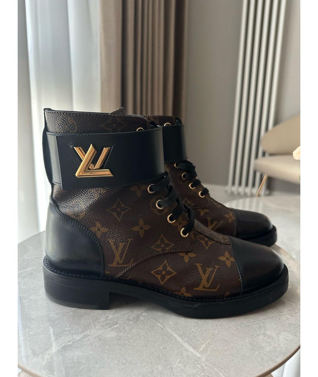 LOUIS VUITTON Коричневые кожаные ботильоны, фото 2