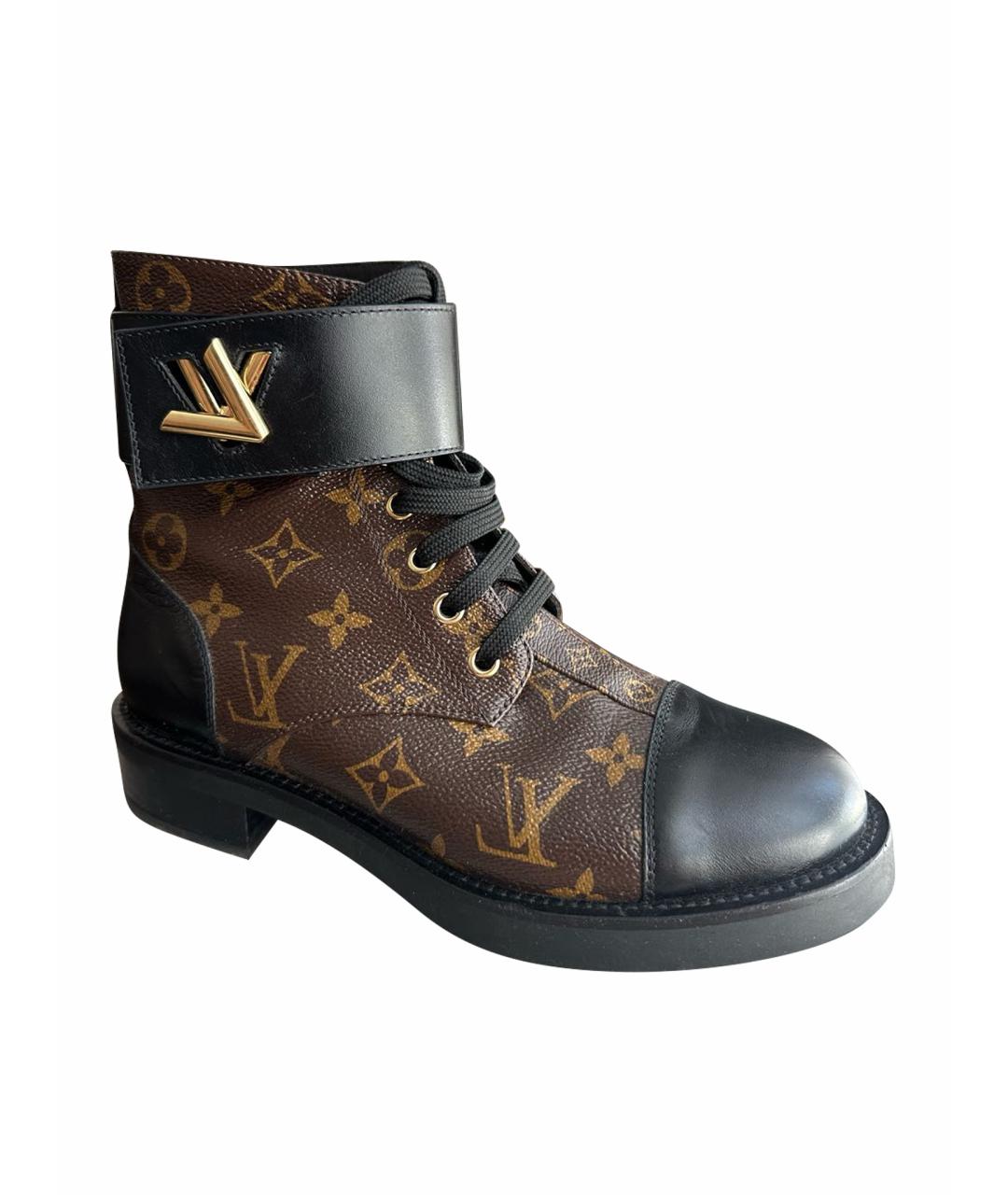 LOUIS VUITTON Коричневые кожаные ботильоны, фото 1