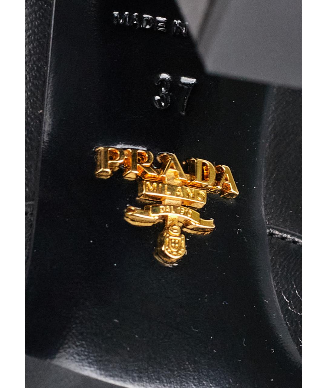 PRADA Черные кожаные сапоги, фото 5