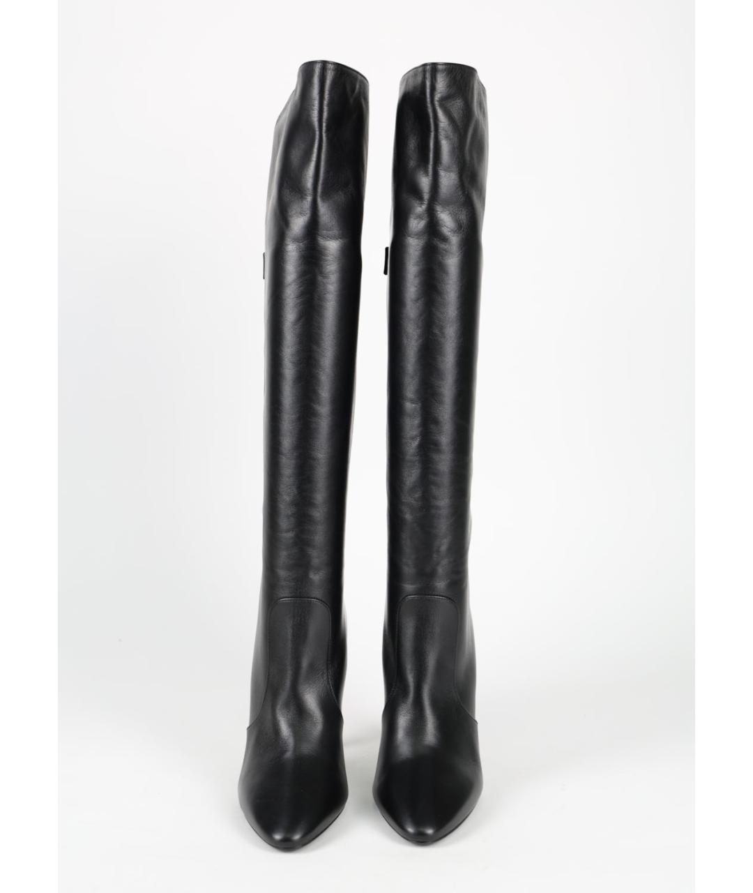 SAINT LAURENT Черные кожаные сапоги, фото 3