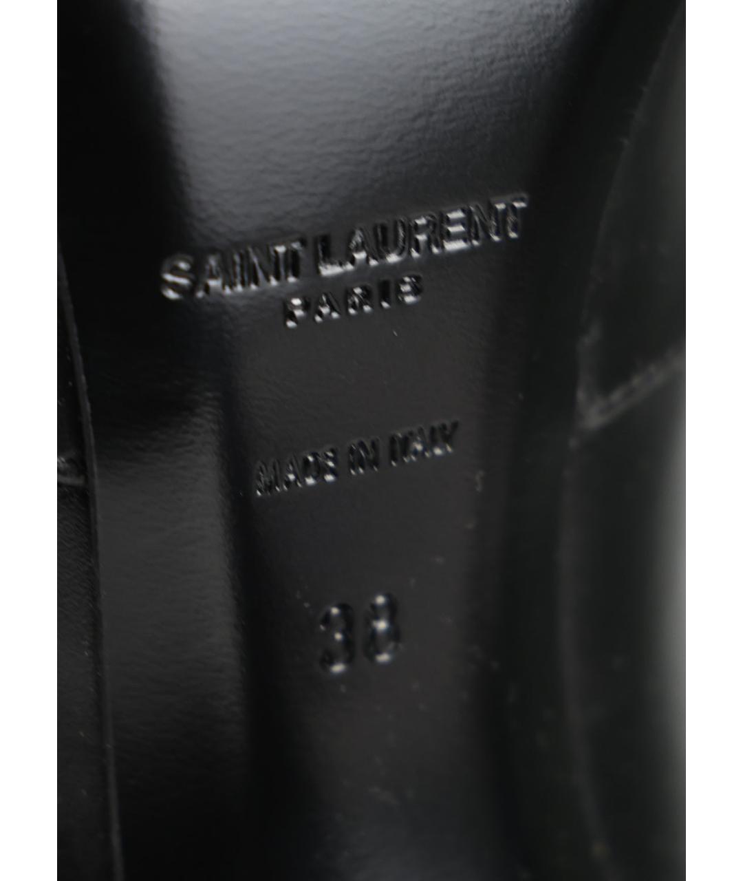 SAINT LAURENT Черные кожаные сапоги, фото 5