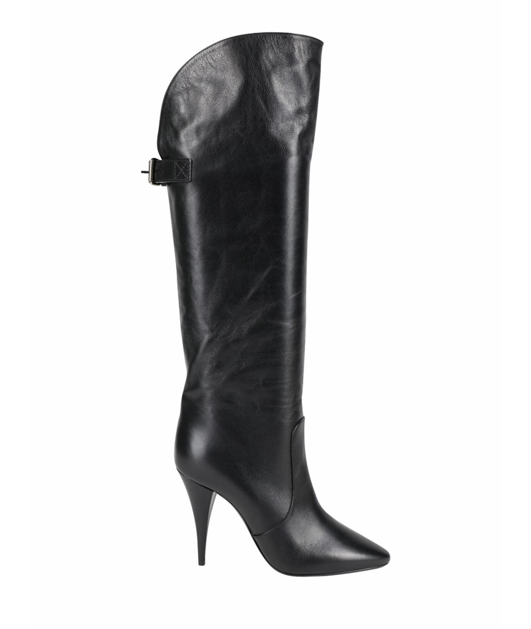 SAINT LAURENT Черные кожаные сапоги, фото 1