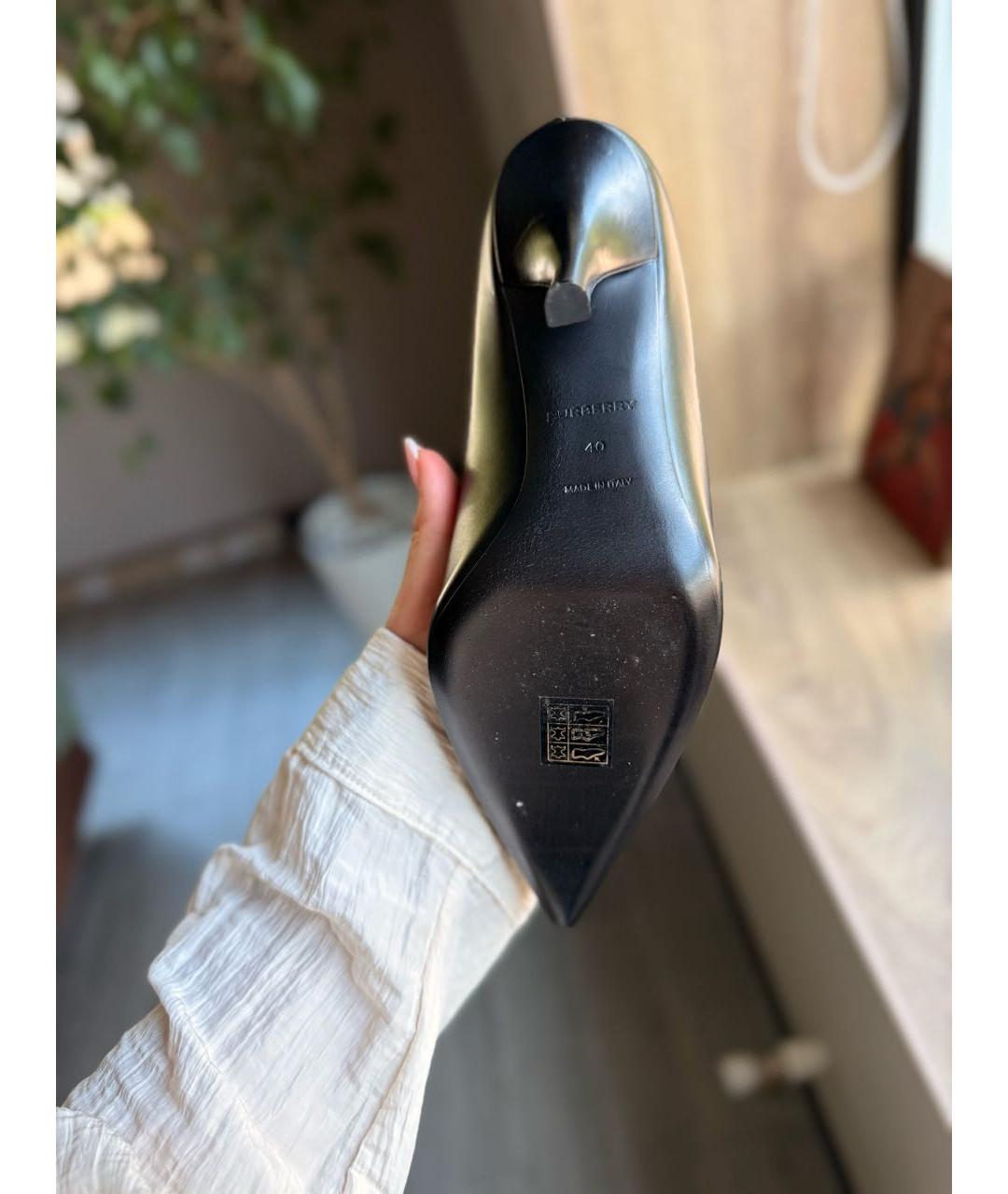 BURBERRY Черные кожаные туфли, фото 4