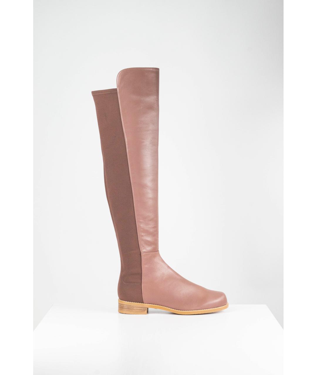 STUART WEITZMAN Коричневые кожаные сапоги, фото 6