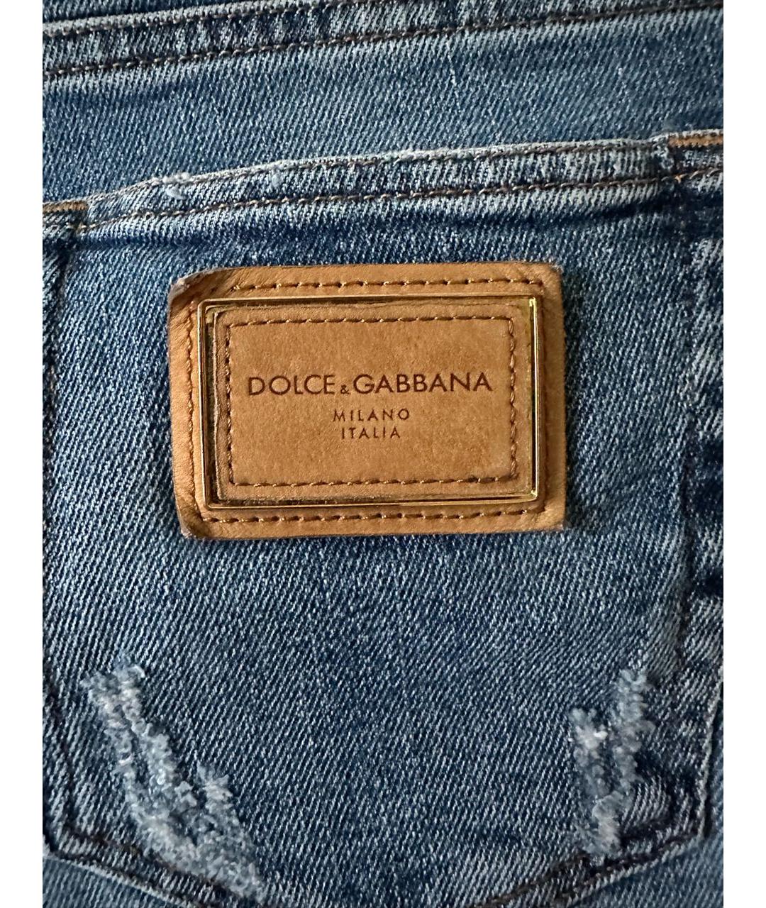 DOLCE&GABBANA Голубые прямые джинсы, фото 3