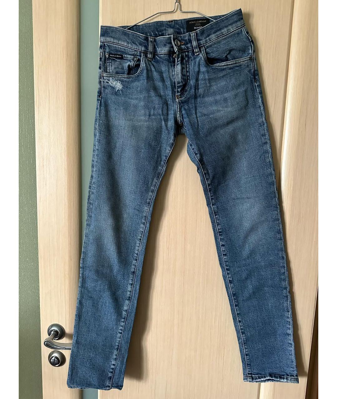 DOLCE&GABBANA Голубые прямые джинсы, фото 4
