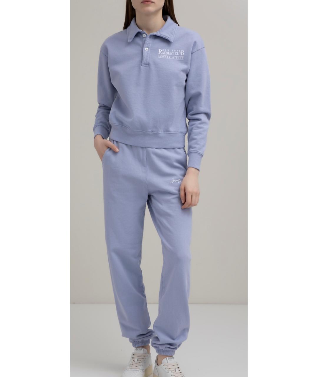 SPORTY AND RICH Голубой хлопковый спортивные костюмы, фото 6
