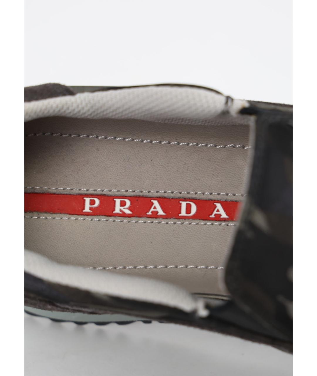 PRADA Хаки текстильные слипоны, фото 5