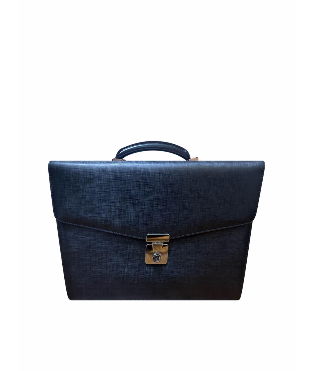 CERRUTI 1881 Антрацитовый кожаный портфель, фото 1