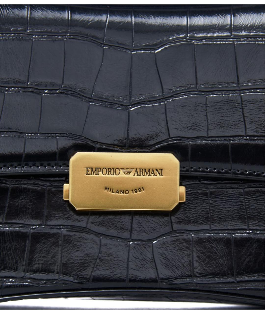 EMPORIO ARMANI Черная сумка через плечо из искусственной кожи, фото 4