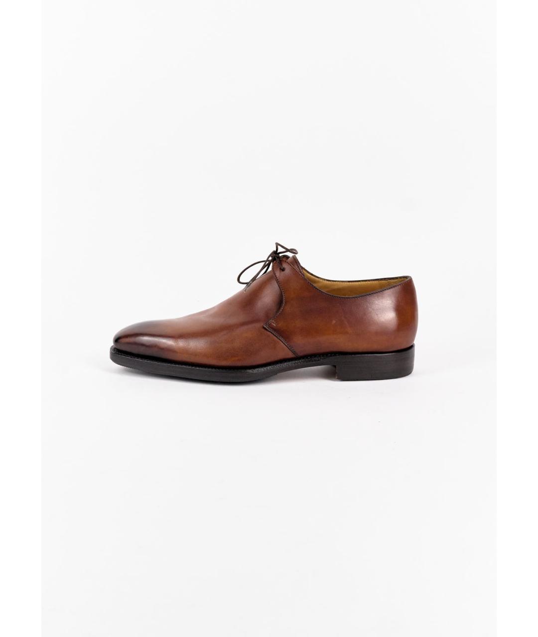 KITON Коричневые кожаные туфли, фото 7