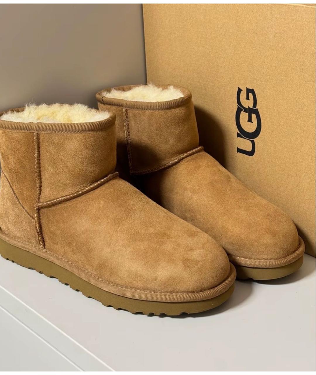 UGG AUSTRALIA Коричневые замшевые ботинки, фото 5