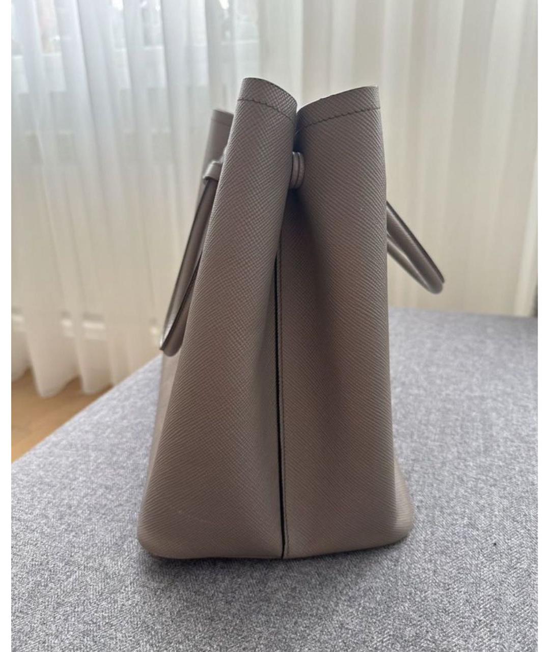 PRADA Антрацитовая кожаная сумка с короткими ручками, фото 2