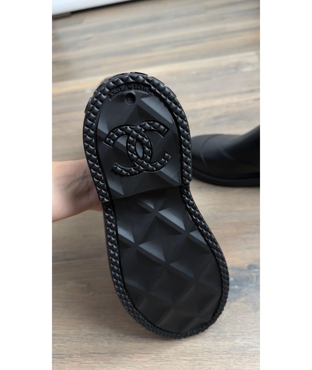 CHANEL Черные резиновые сапоги, фото 4