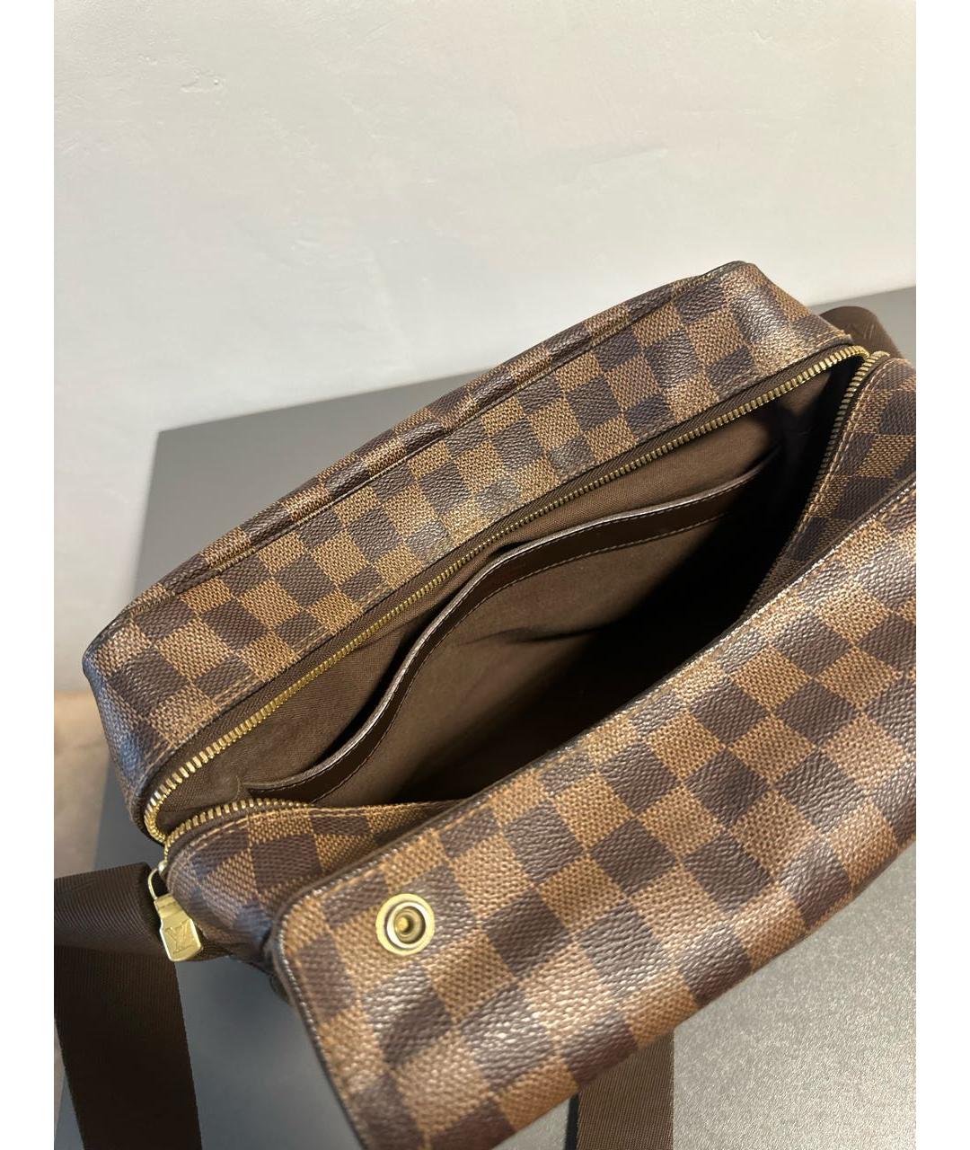 LOUIS VUITTON Коричневая кожаная сумка на плечо, фото 4