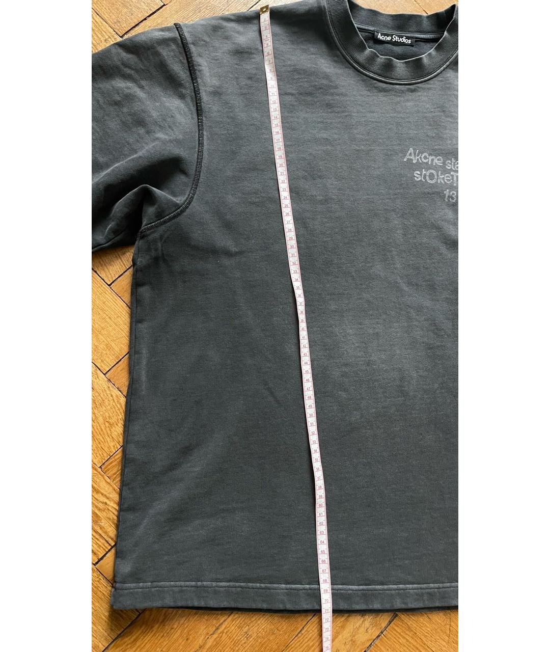 ACNE STUDIOS Серая хлопковая футболка, фото 8