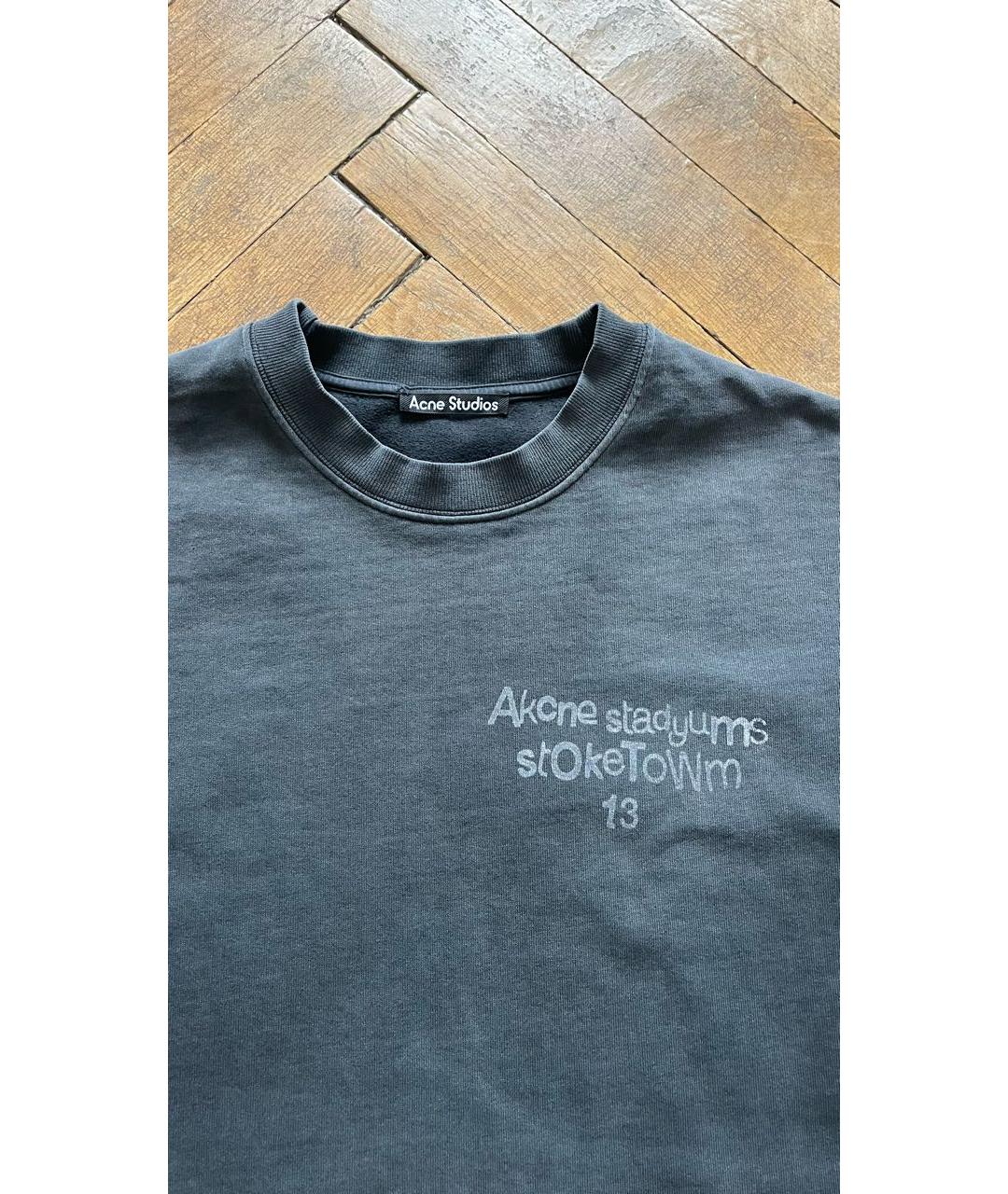 ACNE STUDIOS Серая хлопковая футболка, фото 3