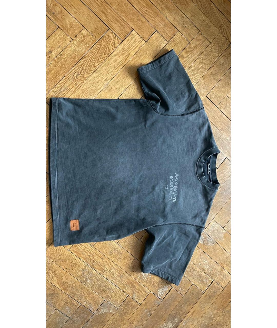 ACNE STUDIOS Серая хлопковая футболка, фото 9