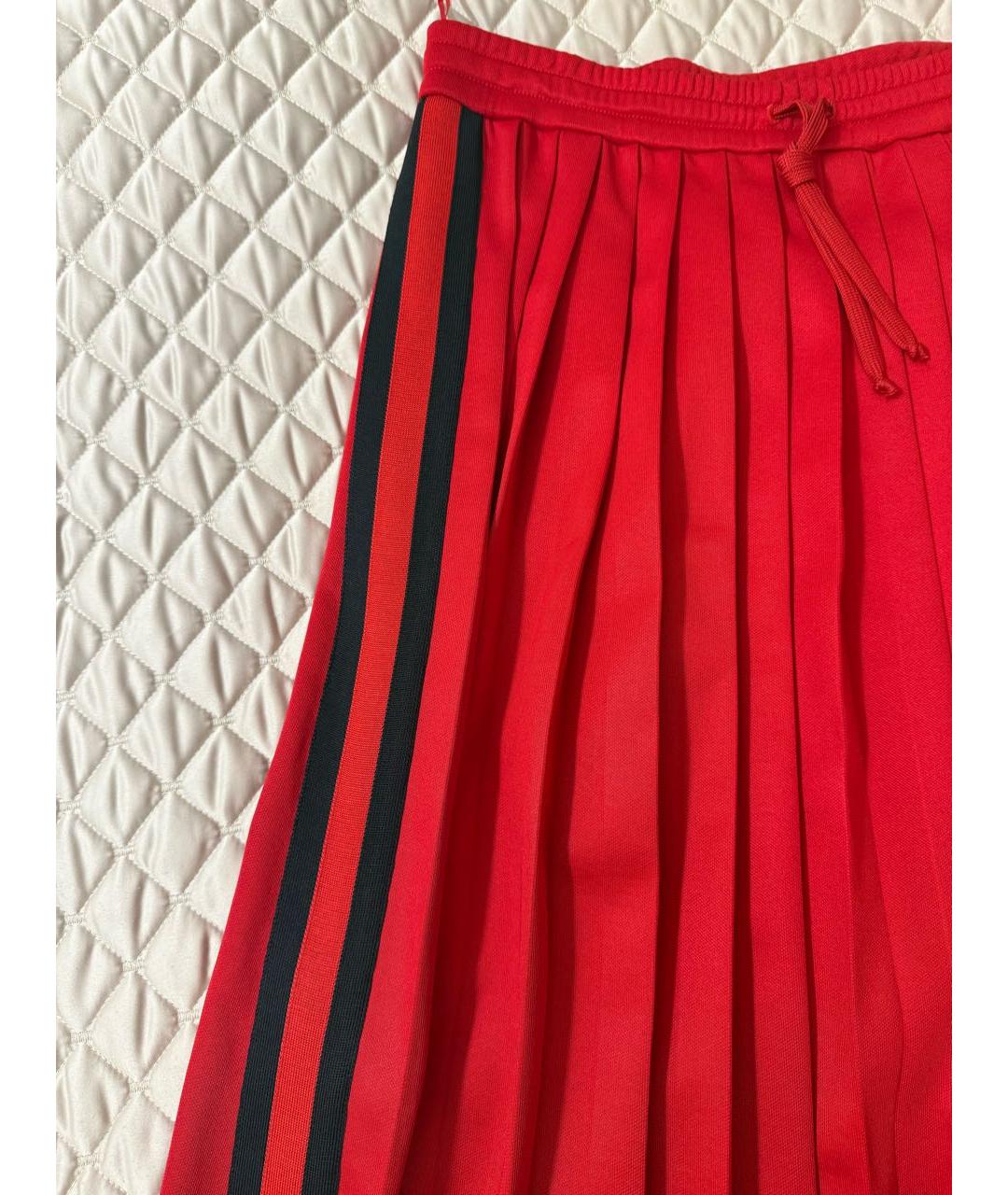 GUCCI Красная вискозная юбка миди, фото 4