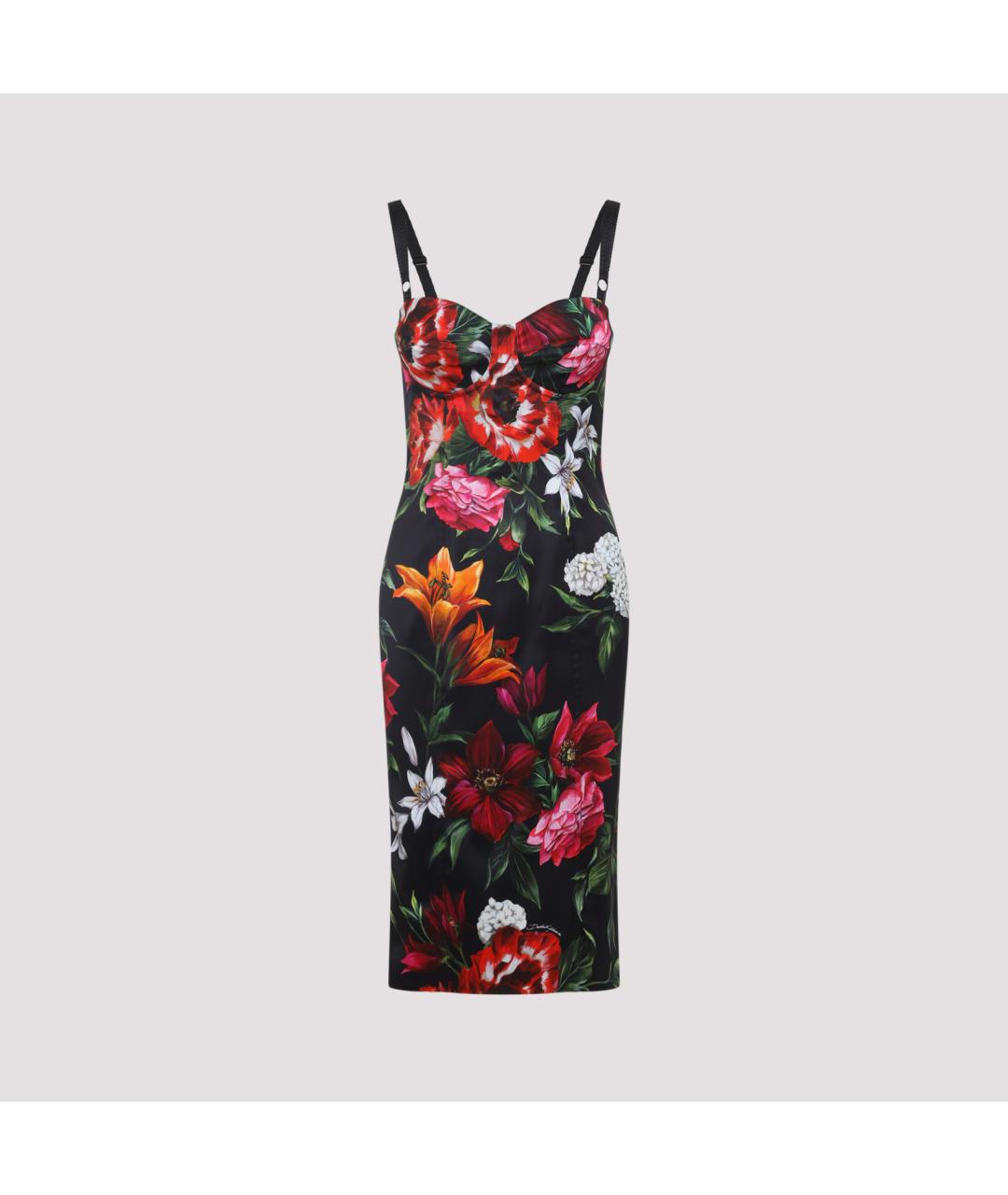 DOLCE&GABBANA Мульти шелковое коктейльное платье, фото 2