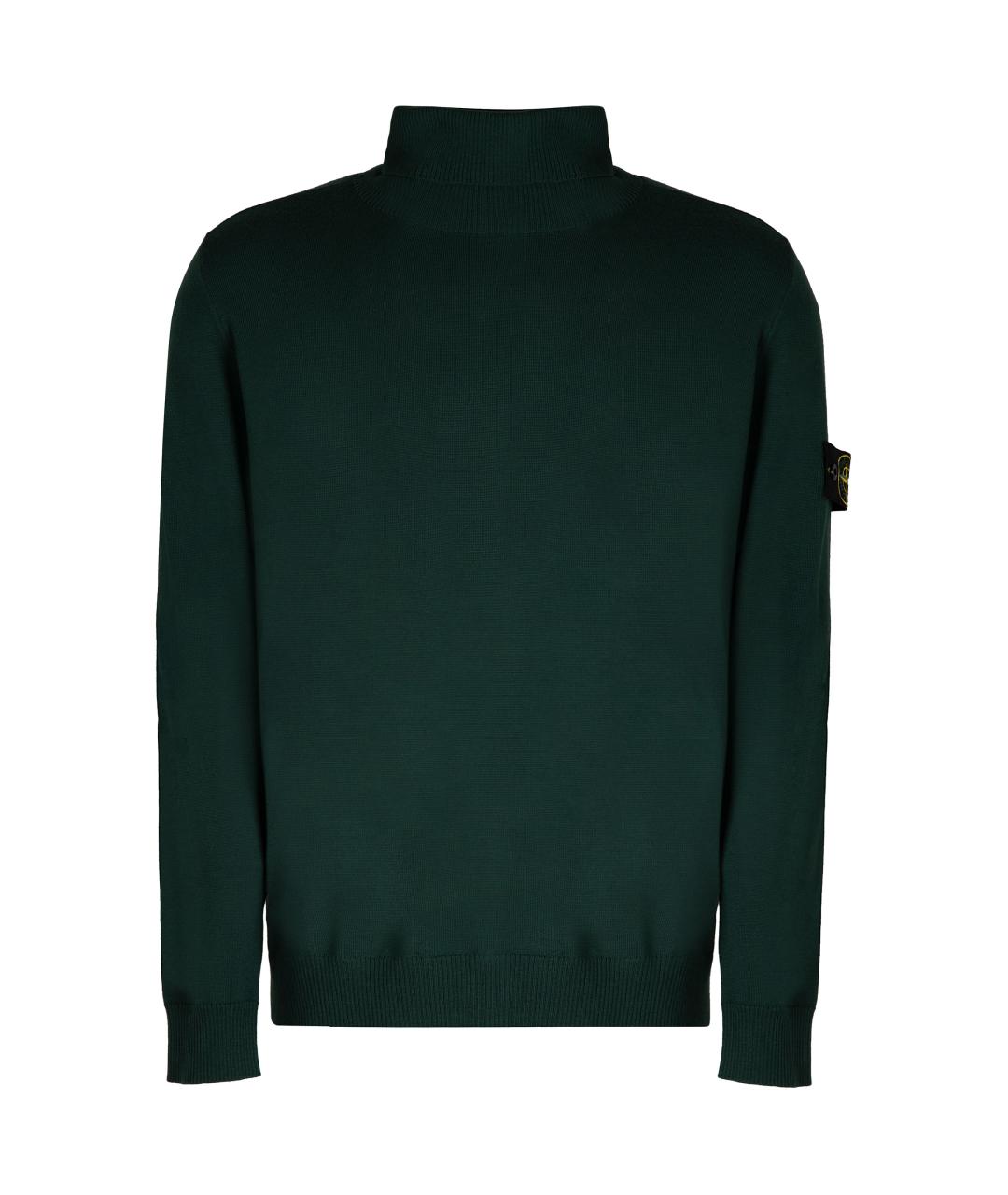 STONE ISLAND Зеленый шерстяной джемпер / свитер, фото 1